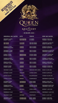 Queen + Adam Lambert -  TOUR  2022 - data BIS a Bologna